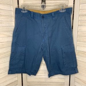 Unbranded Muted Blue Mens Cotton Cargo Shorts Sz 30